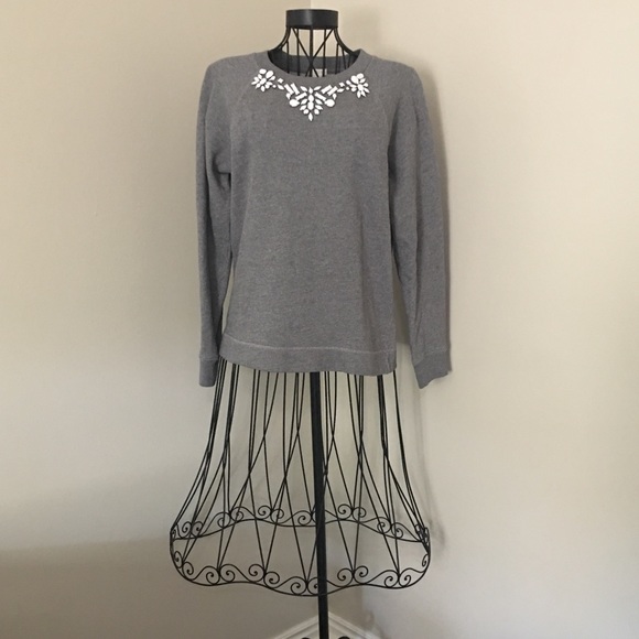 J. Crew Sweaters - J. CREW Embellished Gray Sweater